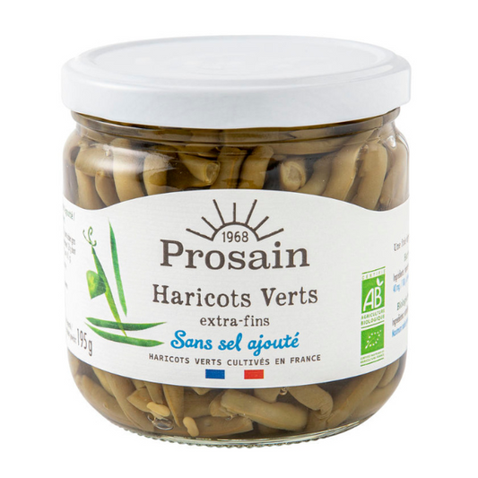 Prosain -- Haricots verts extra-fins bio et sans sel ajouté - 345 g