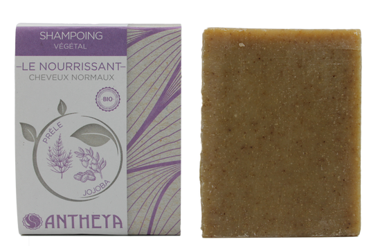 Antheya -- Shampoing solide à la prêle - nourrissant et réparateur (bande papier) - 100 g