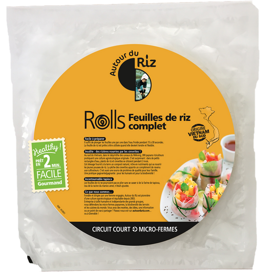 Autour du riz -- Feuilles de riz complet bio - 28cm - 150 g